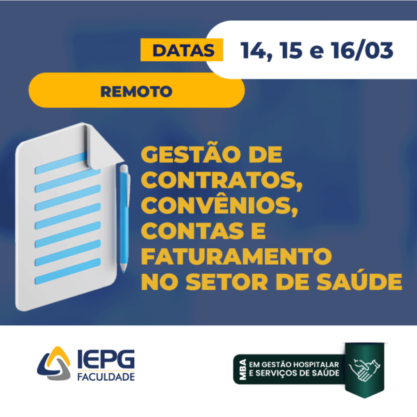 Curso de Gestão de contratos, convênios, contas e faturamento no setor de saúde (Remoto)