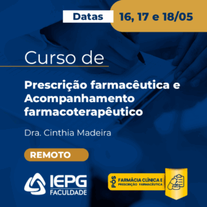 Curso de Prescrição farmacêutica e Acompanhamento farmacoterapêutico (Remoto)